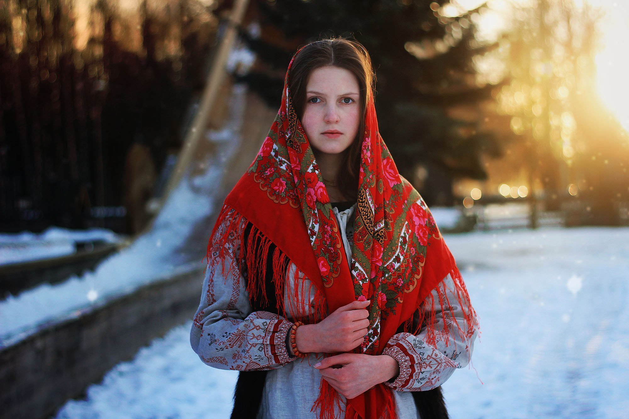 Girls in Slavic costumes in Yichang