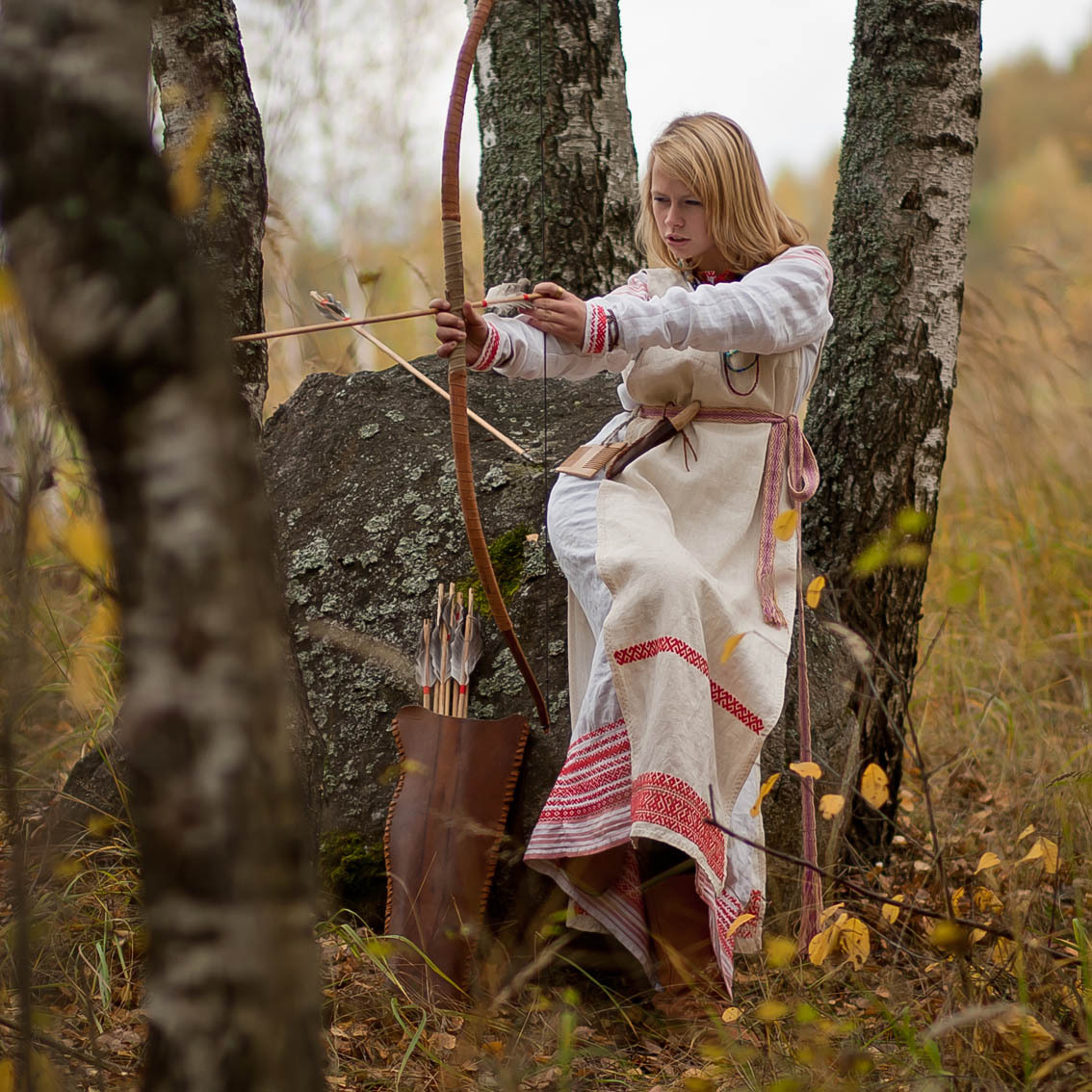 Sexy photo Girls in Slavic costumes in Yichang